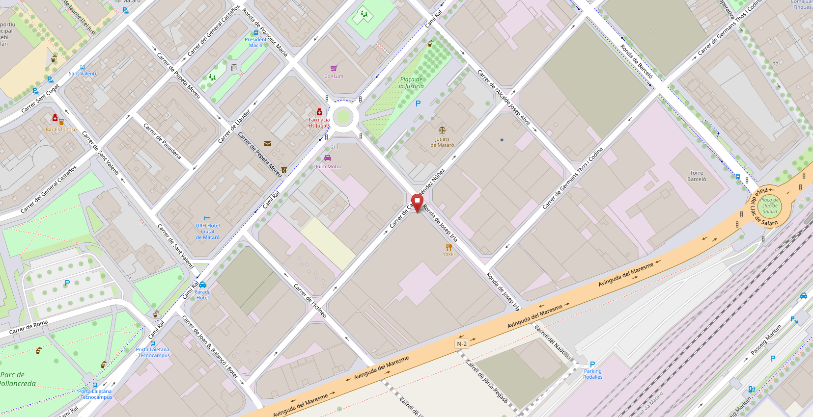 Mapa ubicació Finques Alarona - Ronda President Irla 26, Mataró